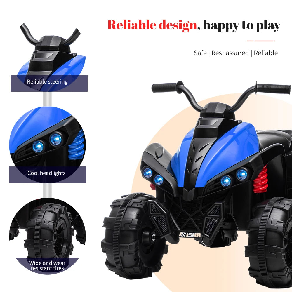 12V Electric Kids ATV,Electric Ride-On Car Toy,Large 4 Power Wheeler Electric Cars,All Terrain Tires Wheels,LED Lights and Music