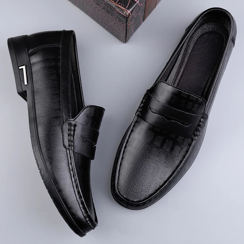 Genuine Leather Men Shoes Casual Italian Men Loafers Breathable Office Shoes Men Designer Slip On Driving Shoes Plus Size 38-46