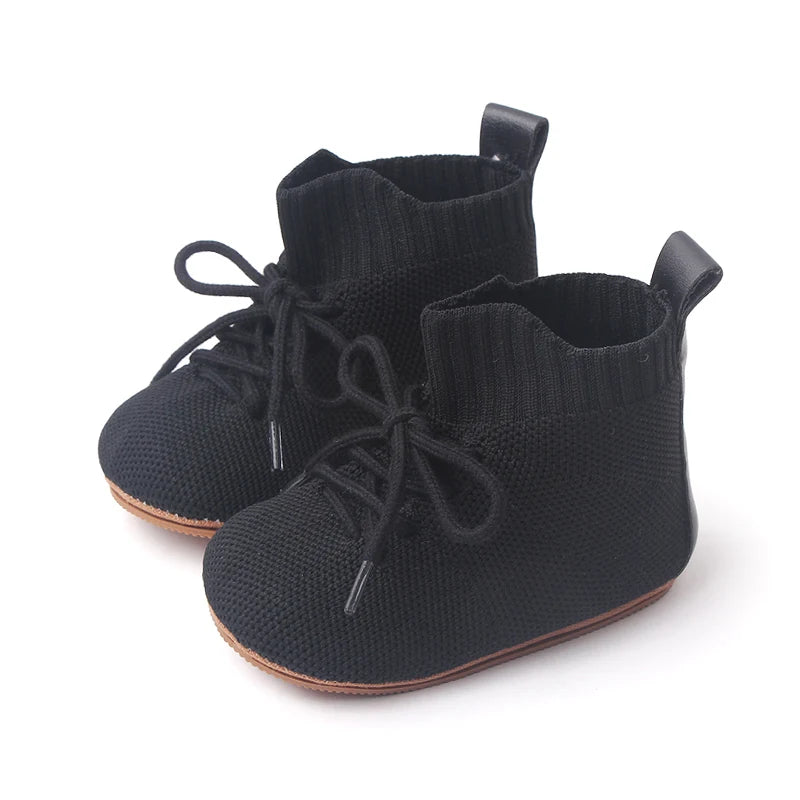 Baby Boys Girls Breathable High Top Soft Bottom Shoes Non-Slip Baby Walking Shoes