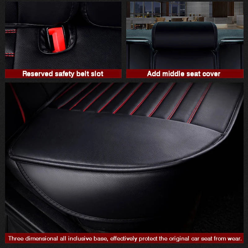 Luxury Quality Leather Car Seat Cover Comfortable  Four Seasons Universal Front/ Rear/ Full Set Cover Cushion Car Seat Protector