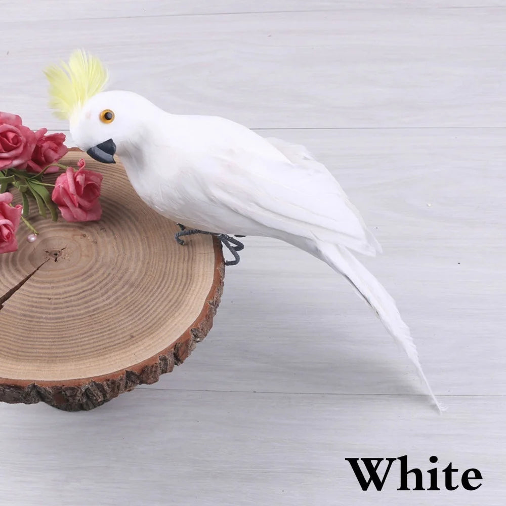 25/35cm Handmade Simulation Parrot Creative Feather Lawn Figurine Ornament Animal Bird Garden Bird Prop Decoration Miniature