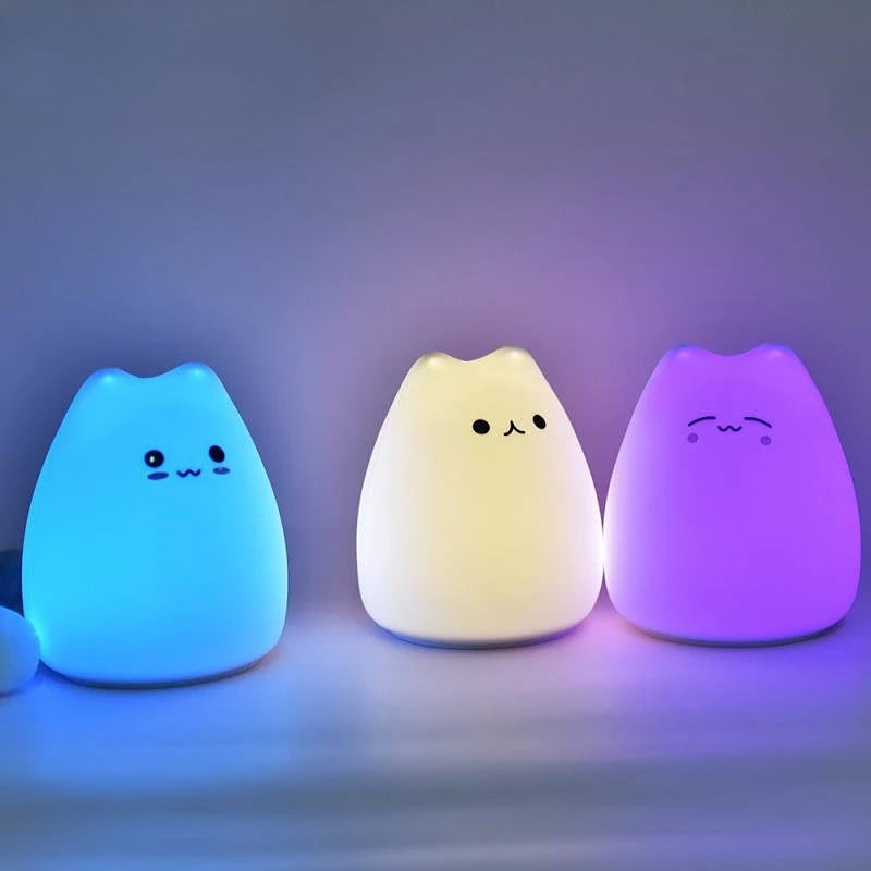 New LED Night Lamp Decorate Desk Light Battery Dream Cute Cat Colourful Holiday Creative Sleepping Bulb for Baby Bedroom Luminar