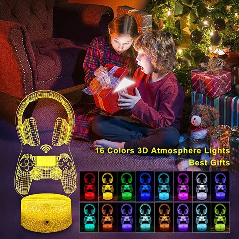 Gamepad Gifts 3D LED Gaming Setup Rgb Lamp for Palystaion Games Accessory Desk Lamp Kids Gamer Room Decor Christmas Light
