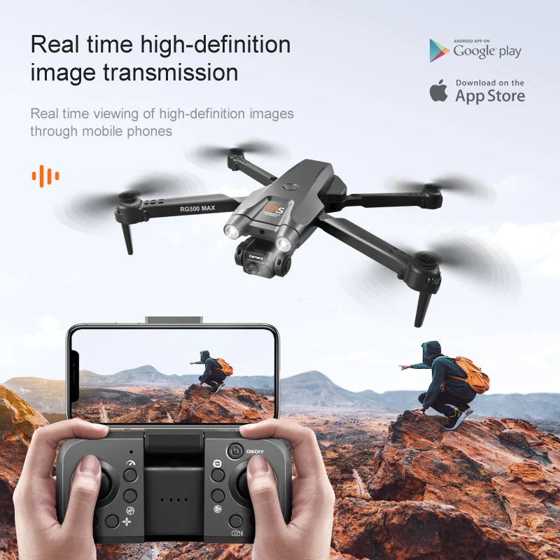 New Drone RG500 Max 3-sided Obstacle Avoidance Brushless Motor Optical Flow Dual Camera HD Aerial Photography Remote Control Toy