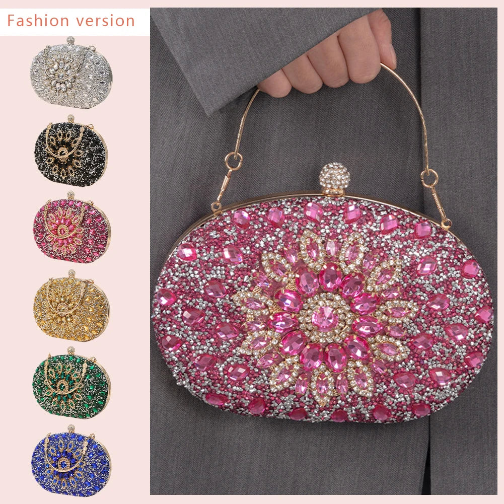 Diamond Women Luxury Clutch Evening Bag Wedding Crystal Ladies Cell Phone Pocket Purse Female Wallet for Party Quality Gift