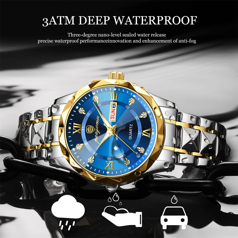 Man Watch High Quality Waterproof Chronograph Luminous Men's Wristwatch stainless steel Men Quartz Watches 2024 New Luxury Clock