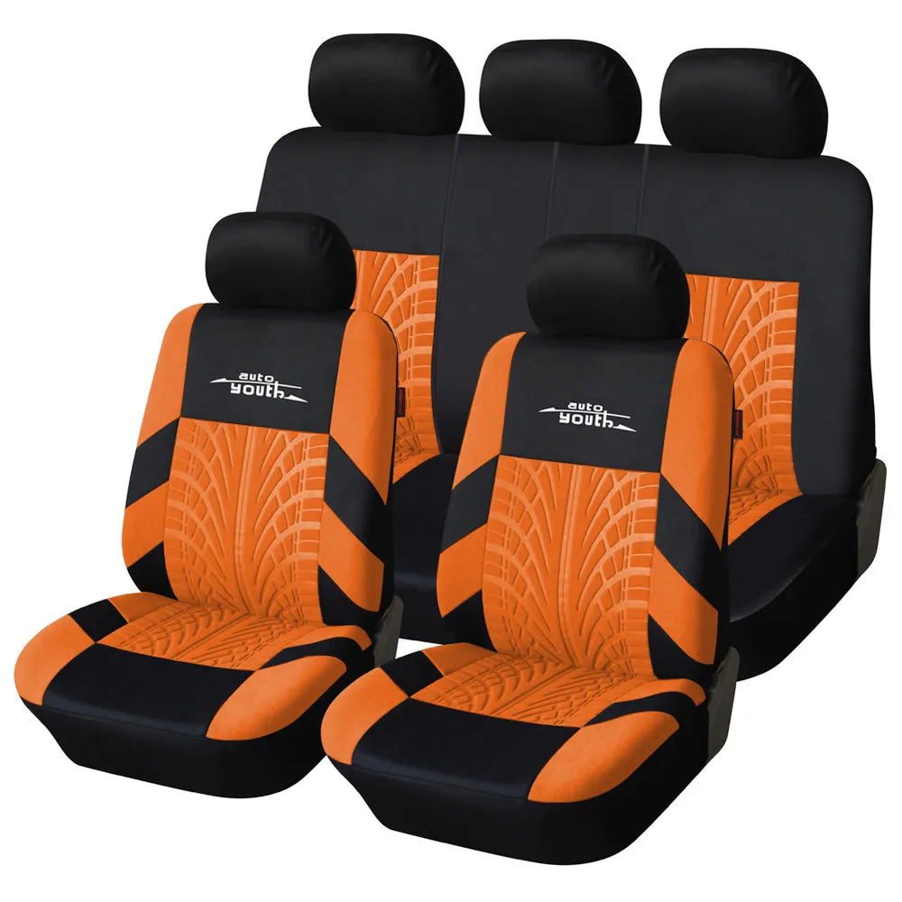 AUTOYOUTH Car Seat Covers Set Universal Fit Most Car covers with Tire Track Detail For Renault Logan 1 2004-2009