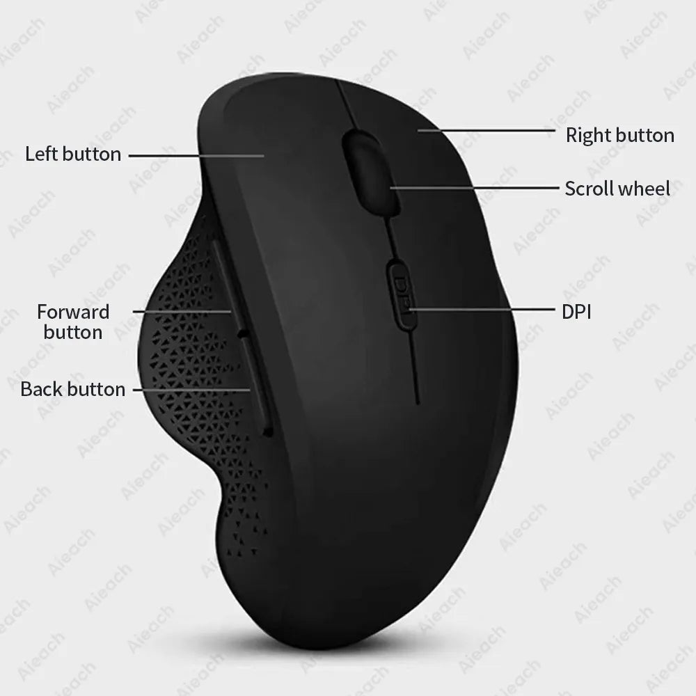 Rechargeable Ergonomic Bluetooth Mouse 1600 DPI Dual Mode Wireless Computer Mice For Laptop/Notebook/iPad/Tablet/Mac/Chromebook