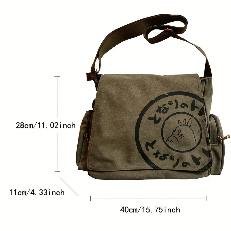 Women's Handbag Large Capacity Canvas Cartoon Messenger Tote Bag Shoulder Crossbady Handbag