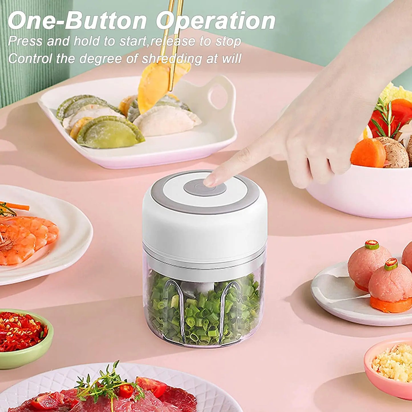 Mini Electric Garlic Chopper 100ML/250ML USB Garlic Grinder Mini Vegetable Chili Masher Wireless USB Blenders Kitchen Machine