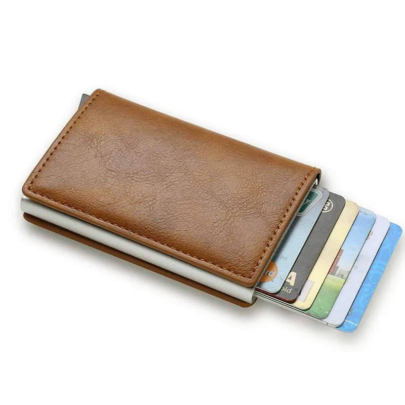 Rfid Credit Card Holder Men Wallets Bank Cardholder Case Small Leather Slim Thin Magic Mini Wallet Smart Minimalist Wallet  2023