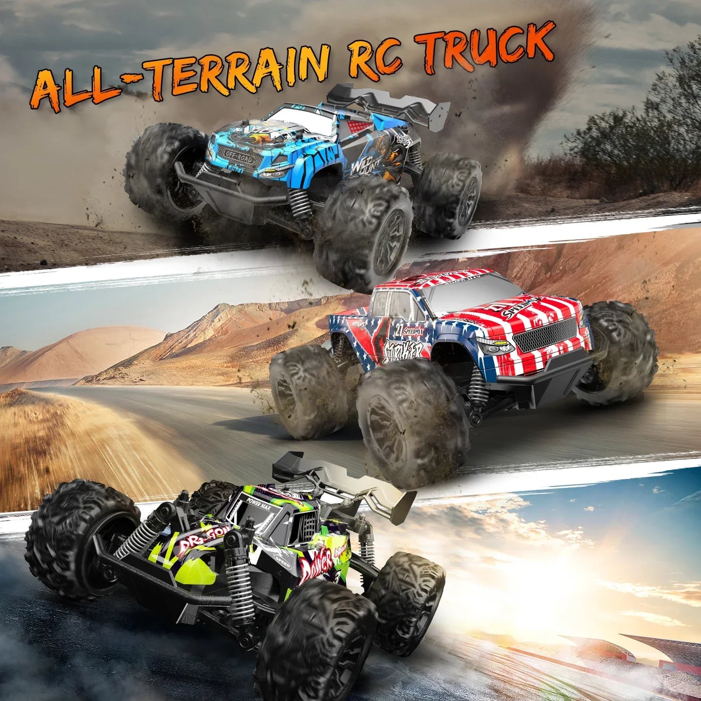 20KM/H Power Motor 2.4G 2WD RC Drift Car Big Size RC Truck Independent Shock Absorber Anti-Crash Car Vehical Adults Kid Toy Gift