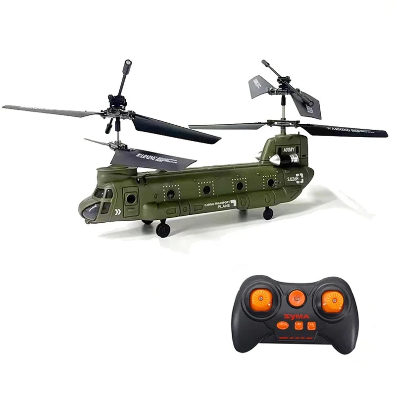 Syma Remote Control Helicopter,2.4G Hz S026h Military Transport Rc Armed Aircraft Chinook Model Children Toys Birthday Gift