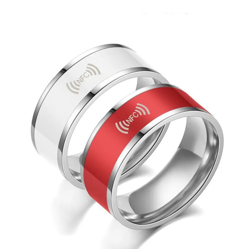 Smart Editable Nfc Multifunction Ring Android System Cell Phone Applicable Stainless Steel Waterproof Finger Ring Jewelry Gift