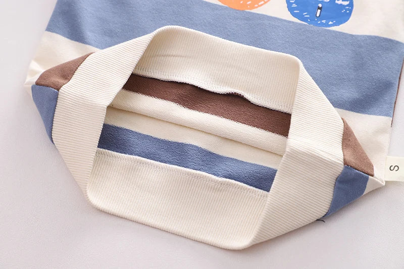 XWT-ملابس أطفال ربيع خريف أولاد وبنات ملابس أطفال أولاد وبنات بأكمام طويلة مطبوعات حيوانات كرتونية لطيفة