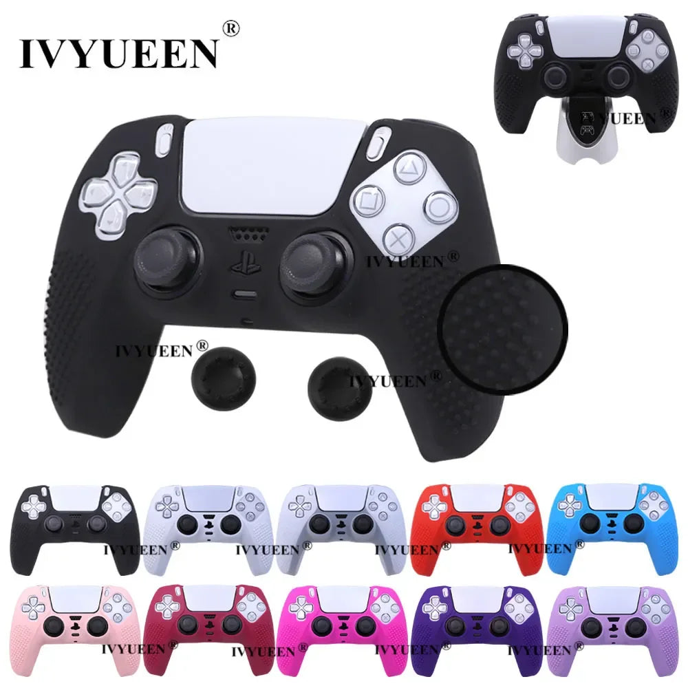 IVYUEEN Studded Protective Cover Skin for PlayStation 5 Dualsense PS5 Controller Silicone Case Grips Suit for Original Charger