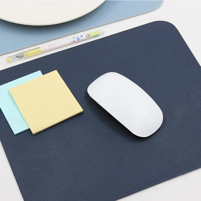 PU Leather Mouse Pad Waterproof Cute Desk Pad Solid Color Kawaii Stationery Desktop Computer Accessories Office Supplies