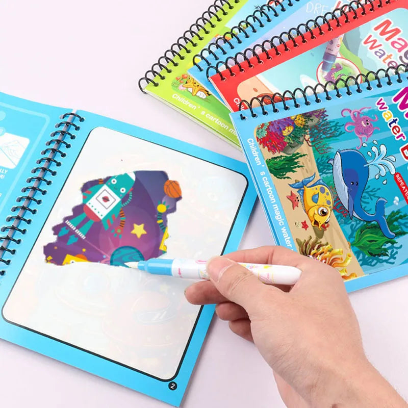 Magic Water Drawing Book Graffiti Painting Children Drawing Toys Reusable Coloring Book Early Education Toys for Baby Kids