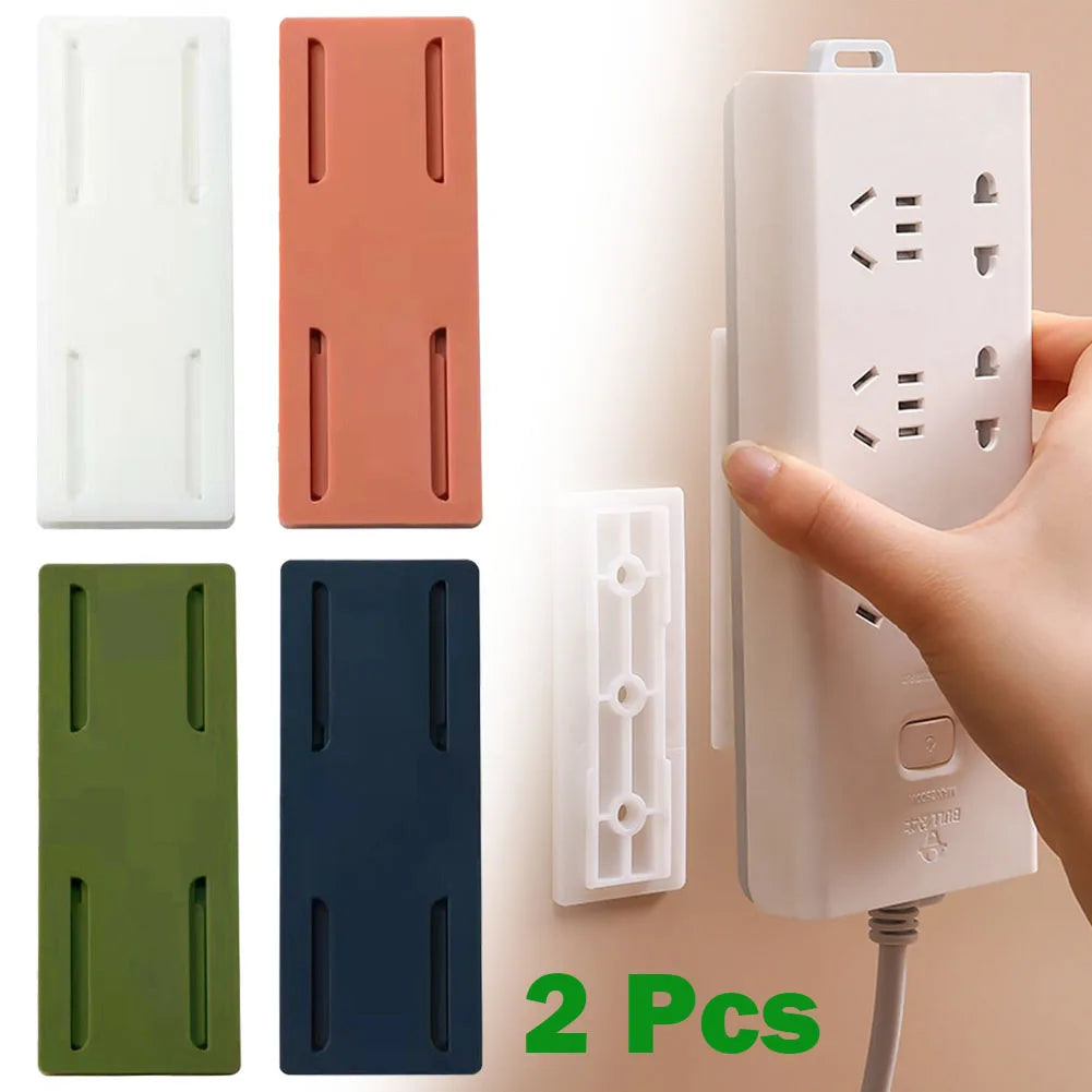 2/6/8pcs Plug & Extension Socket Holder Plug Organiser Power Strip Holder Wall-Mount Lead Organiser Socket Holder