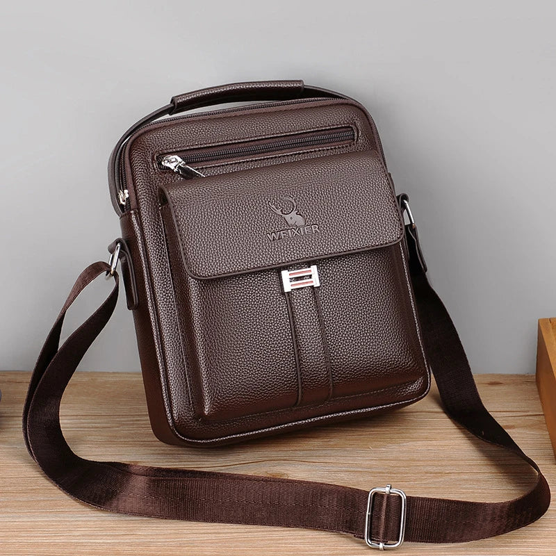 New Men's Genuine Leather Crossbody Shoulder Bags High Quality Tote Fashion Business Man Messenger Bag Leather Bags Fanny Pack