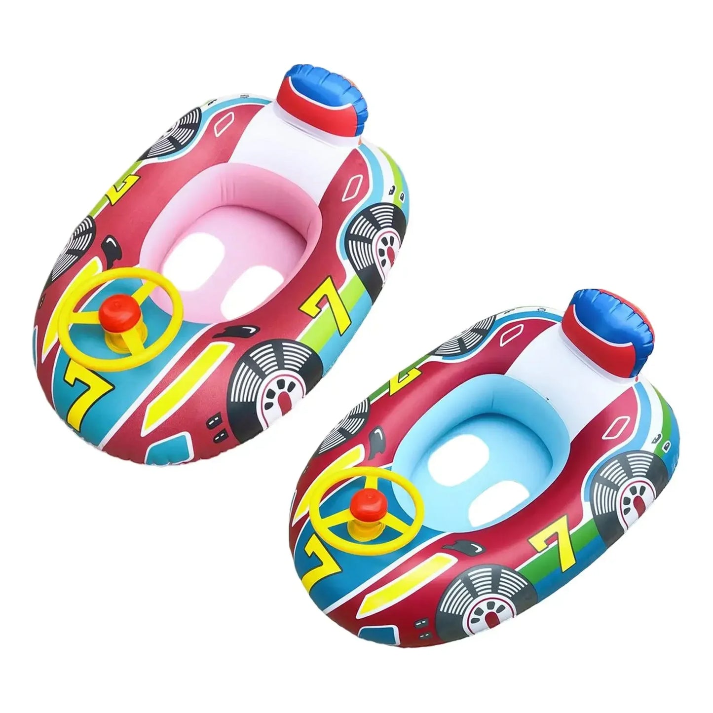 Inflatable Float Seat Baby Swimming Circle Car Shape Toddler Swimming Ring Kid Child Swim Ring Accessories Water Fun Pool Toys