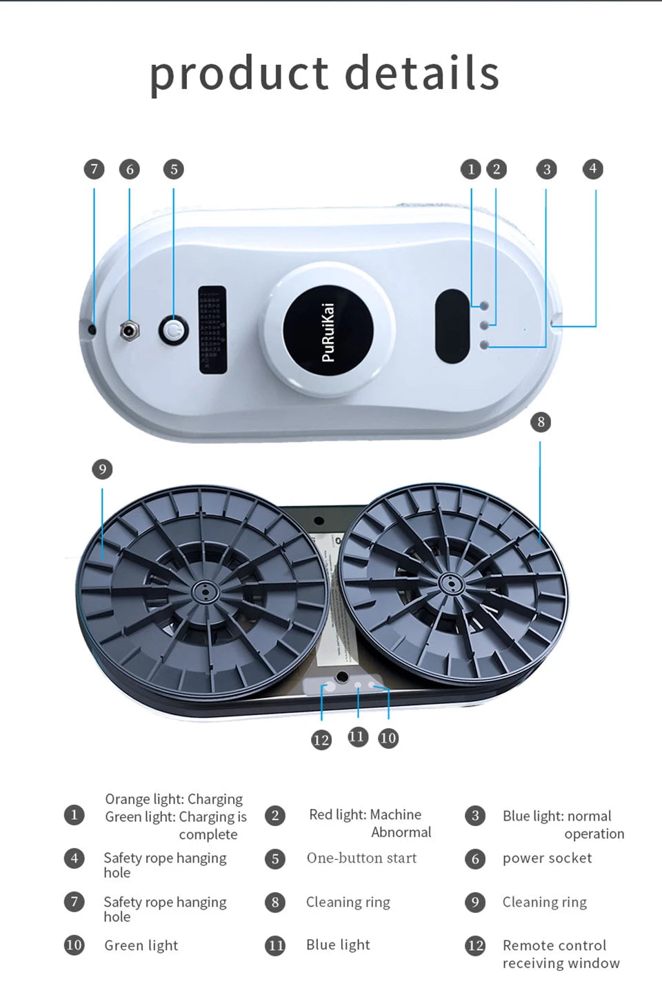 Household Window Cleaning Robot Vacuum Cleaner Electric Intelligent Remote Control Window Cleaner Robot Glass Cleaning Wiper