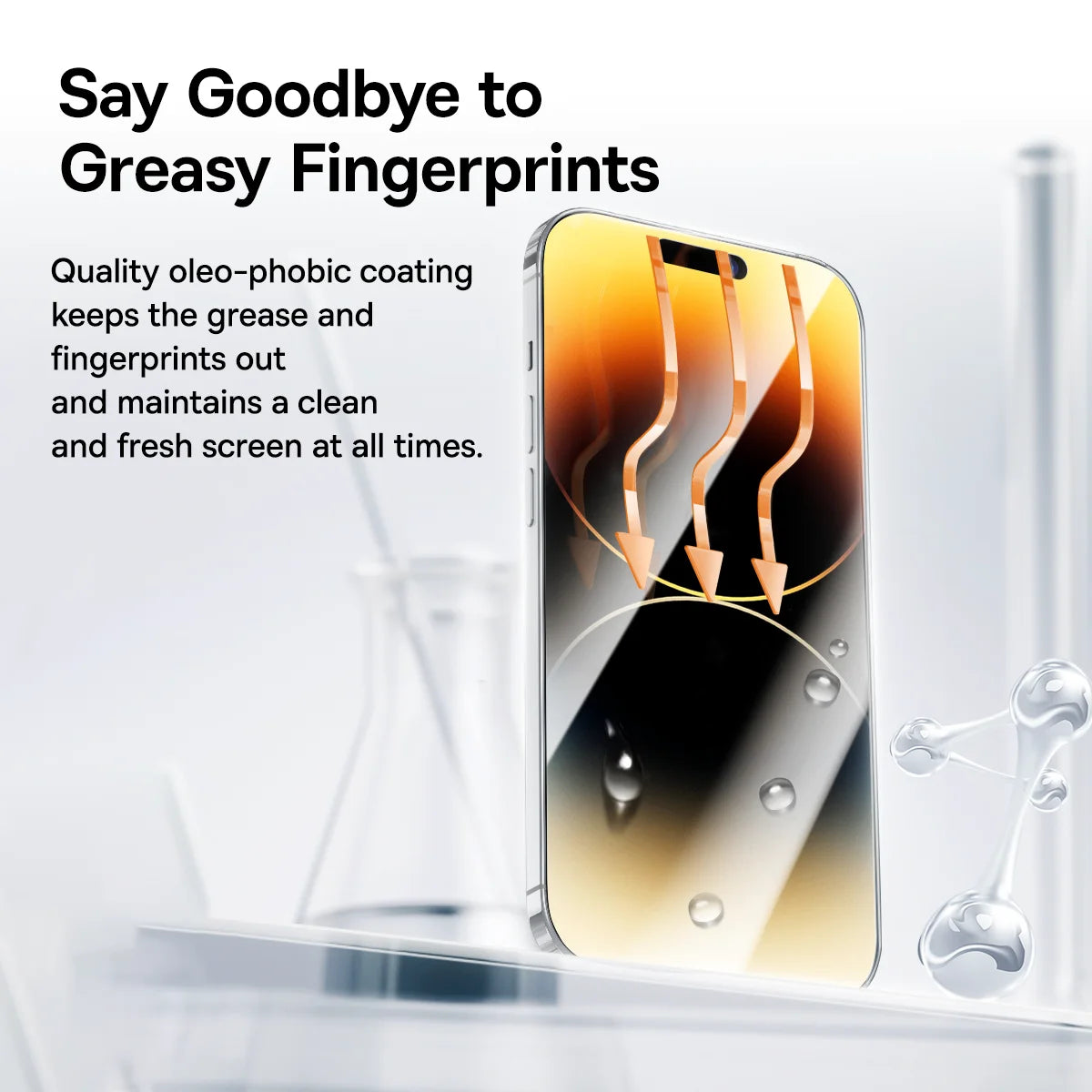 واقي شاشة Baseus لهاتف iPhone 15 14 13 Pro Max Corning Glass Anti Spy Full Glass Protection لهاتف iPhone 15 Pro Plus
