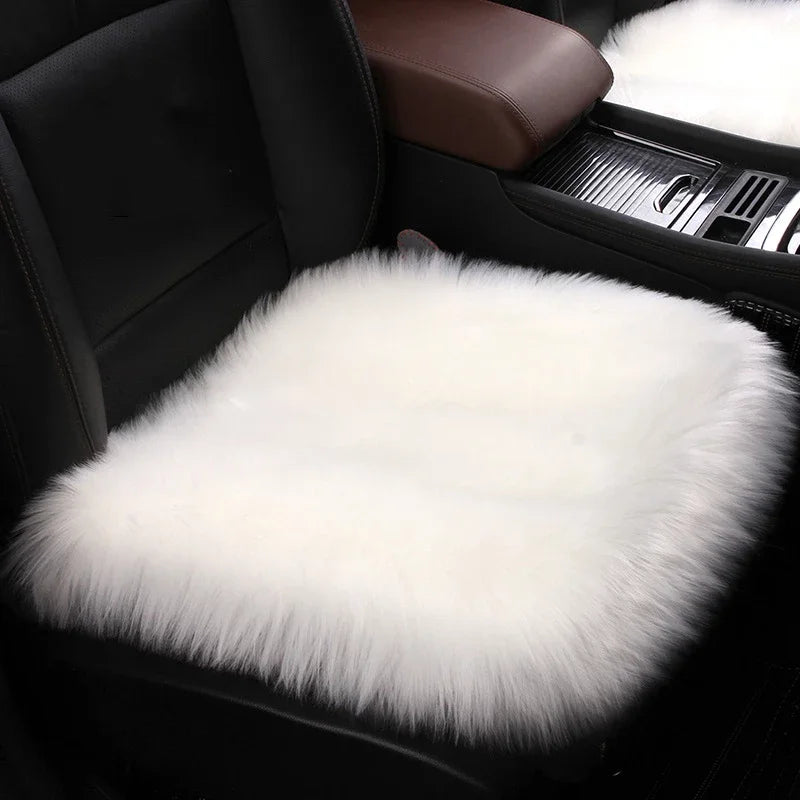 Universal Faux Fur Warm Car Back Seat Cover Mat Plush Auto Long Wool Front Seats Cushion for Toyota Volkswagen BMW Ford Mazd