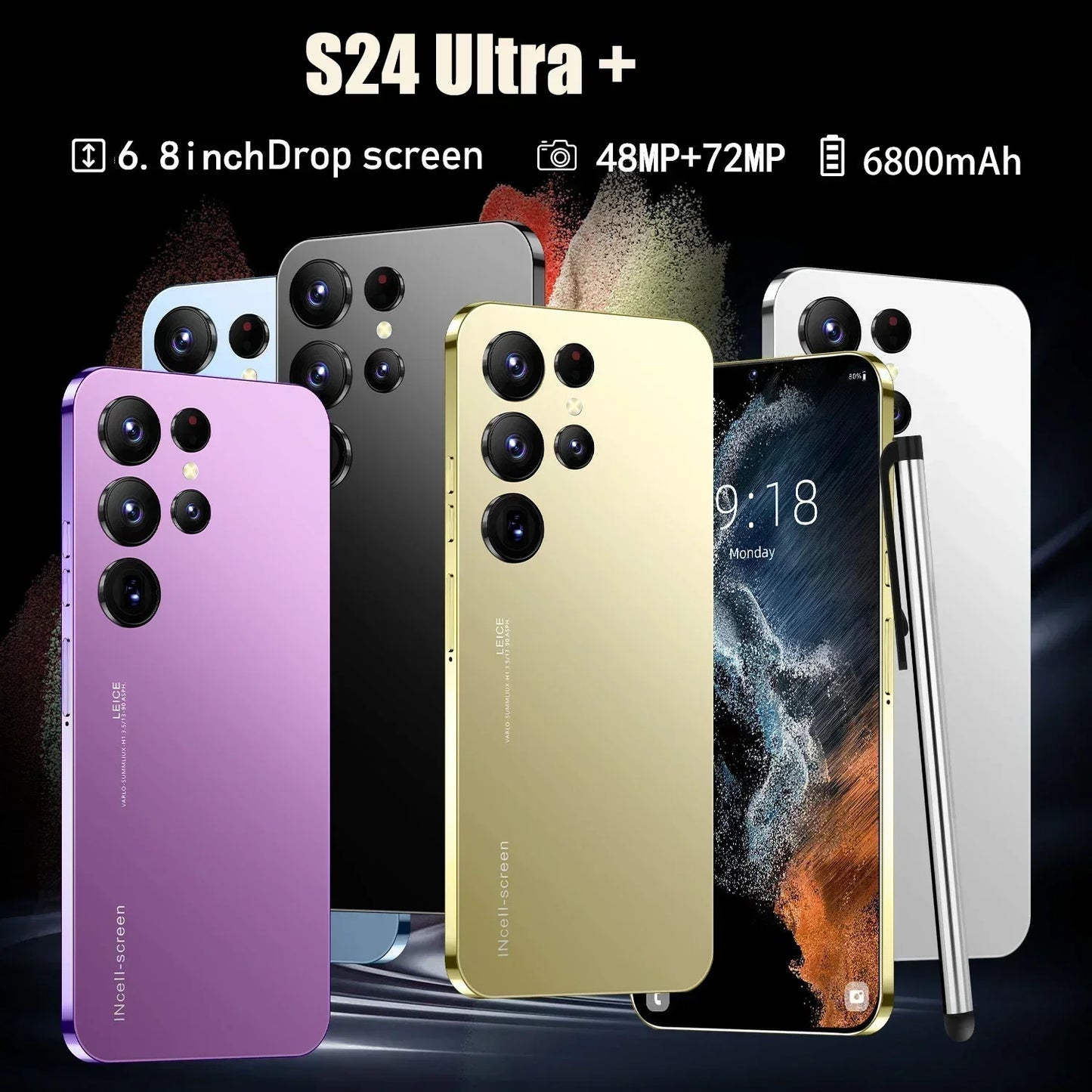هاتف ذكي جديد وأصلي S24 Ultra+ 5G 6.8HD 16G + 1T ثنائي الشريحة يعمل بنظام Android هاتف محمول مفتوح 64 ميجابكسل 7000 مللي أمبير في الساعة