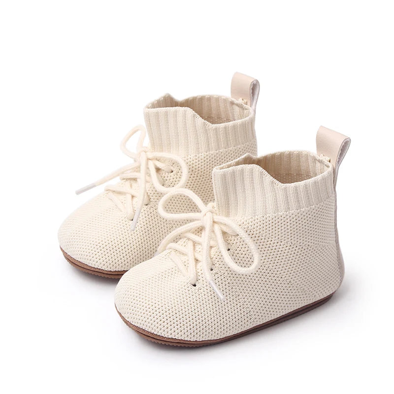 Baby Boys Girls Breathable High Top Soft Bottom Shoes Non-Slip Baby Walking Shoes