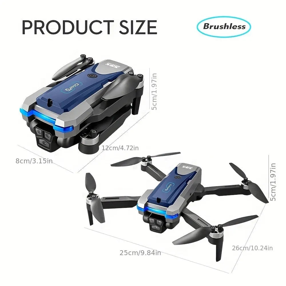 2024 New S8S RC Drone Brushless 8K HD Dual ESC Camera Optical Flow 360° Obstacle Avoidance Headless Mode Foldable Quadcopter