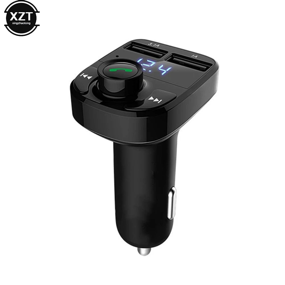 X8 Car Dual USB Fast Charger FM Transmitter Bluetooth-compatible5.0 Handsfree Car Kit Audio Modulator MP3 Player Audio Receiver