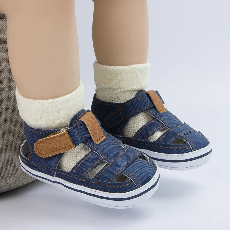 New Baby Boy Girl Shoes Sandals Summer Canvas Anti-Slip Rubber Sole Non-slip Toddler Newborn First Walker Crib Shoes 10-colors