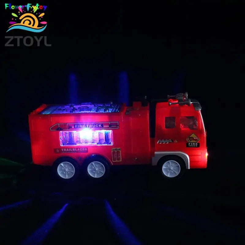 Electric Fire Truck Kids Toy With Bright Flashing 4D Lights Real Siren Sounds Bump And Go Firetruck Fire Engine Toy For Boys