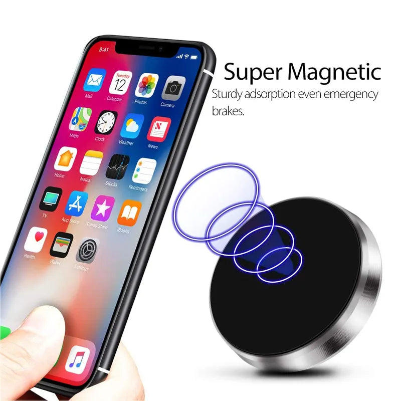 حامل هاتف مغناطيسي للسيارة عالمي يثبت على لوحة القيادة في السيارة، مناسب لأجهزة iPhone وSamsung وXiaomi وHuawei