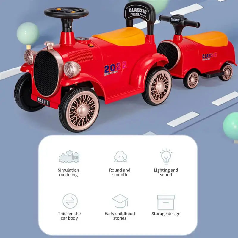 Children'S Electric Car Train Four-Wheeled Car Electric Toy Car 2-6years Kids'S Ride-On Toy Scooter For Baby Tricycles For Child