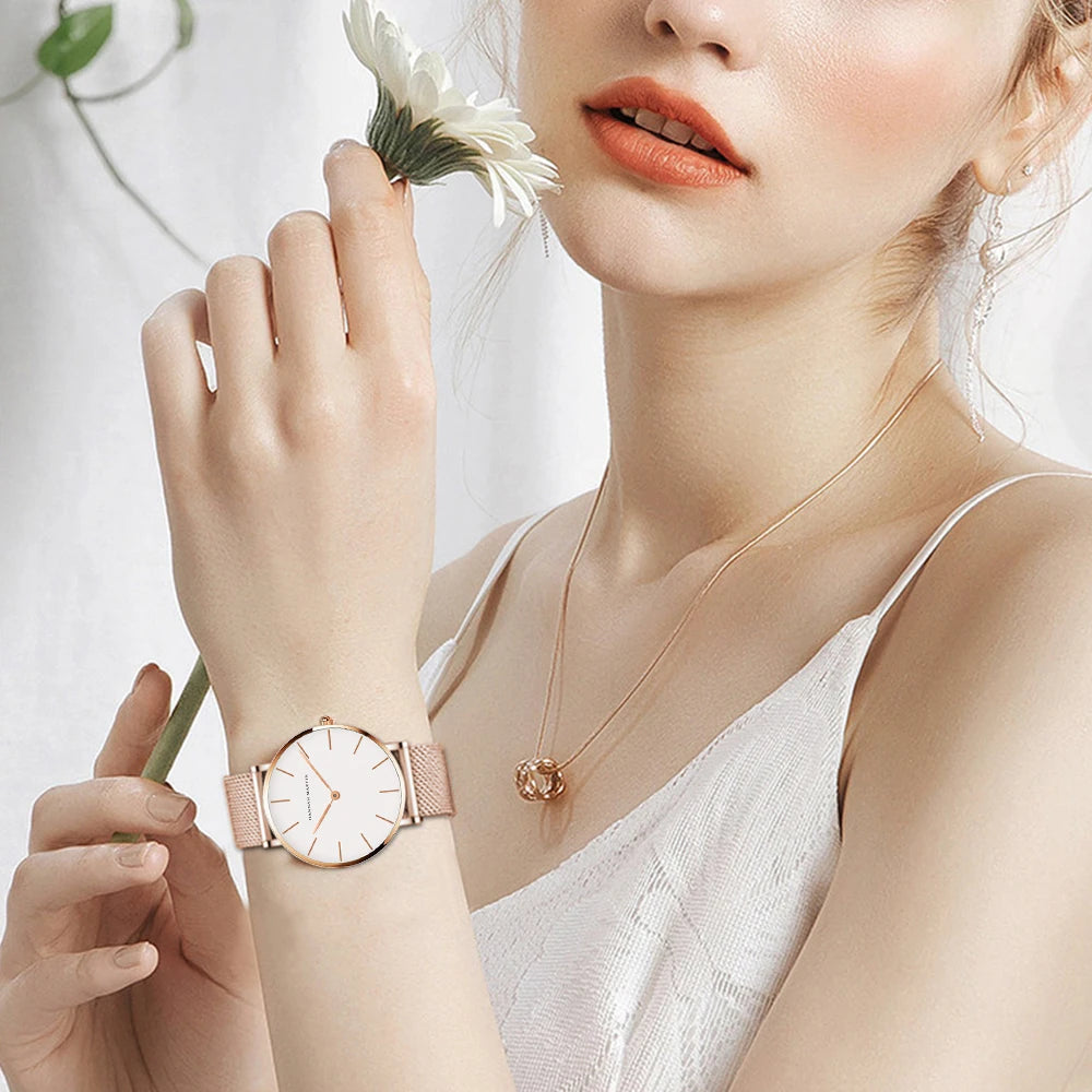 Women Watch Top Brand Dropshipping Japan Quartz Movement 36mm Rose Gold Waterproof Fashionable Nordic Minimalist Ladies Watches