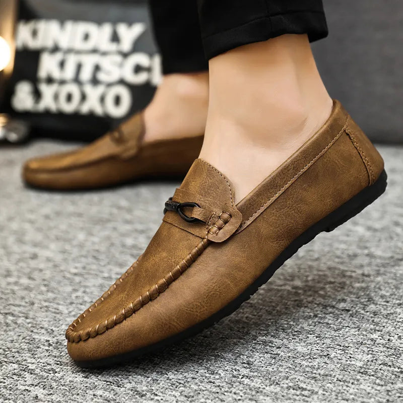 Men Loafers Shoes Summer Shoes Man New Fashion Boat Footwear Soft Soft Soles Anti Slip Flat Comfy Men Casual Driving Shoes