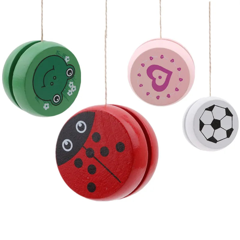 23 Style Cute Animal Prints Wooden Yoyo Toys Ladybug Toys Kids Yo-Yo Creative Yo Yo Toys for Children 5cm Wooden Yo Yo Ball