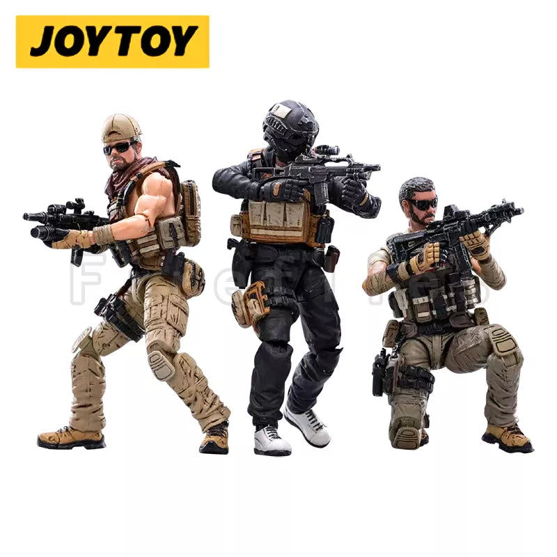 1/18 JOYTOY Action Figure (3PCS/SET) Hardcore Mercenary Trio Anime Collection Model Toy Free Shipping