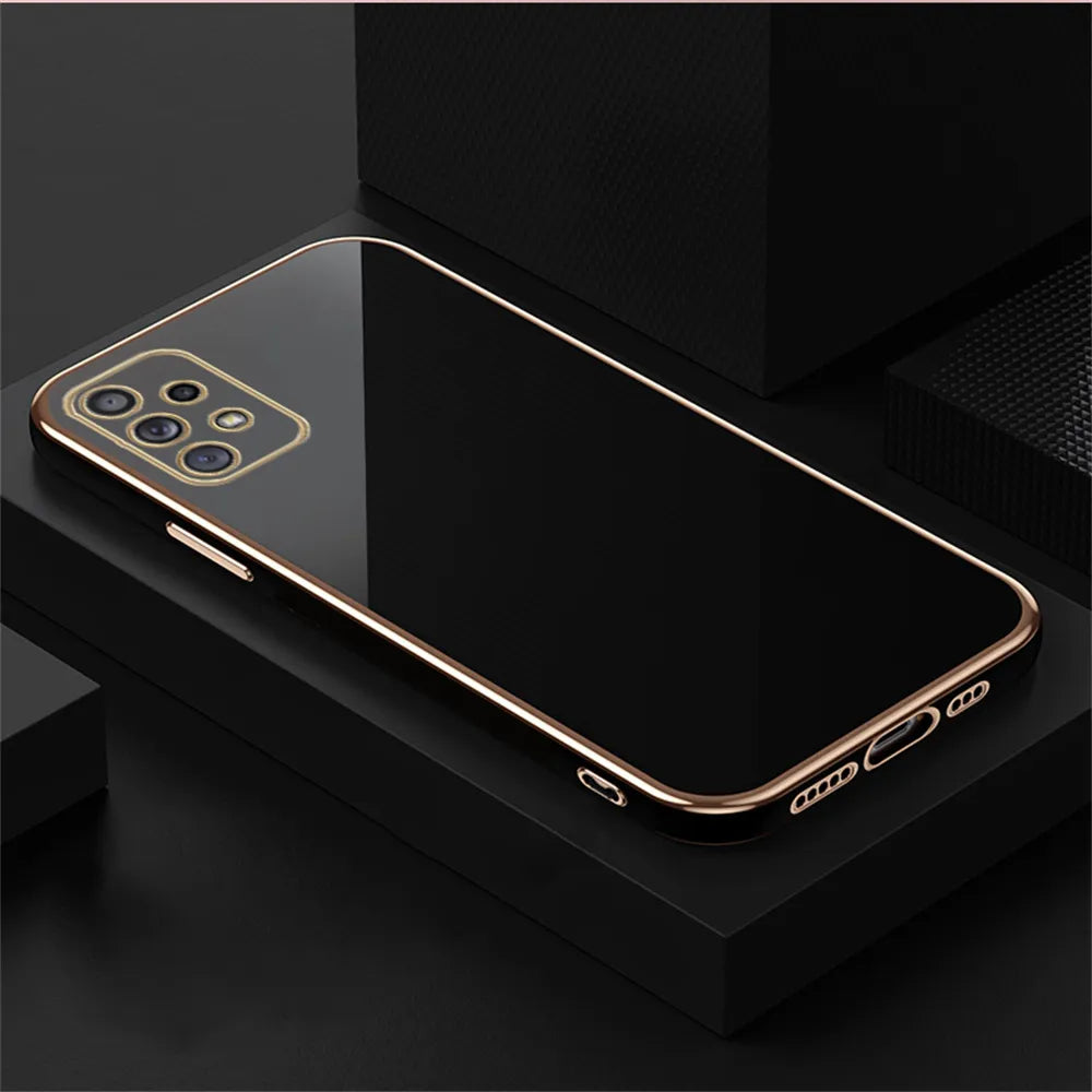 Glossy Plated Phone Case For Samsung Galaxy A52 A52s A72 A22 A53 A73 A33 A23 A32 4G 5G A51 A71 M32 Case Cover Silicone Protector