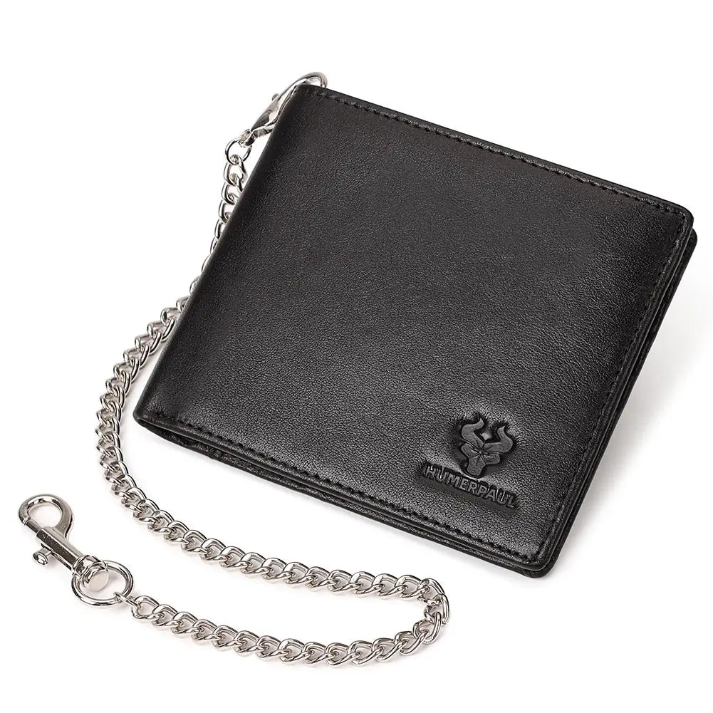 Men's Wallet Genuine Leather Fashion Wallet Men RFID Blocking 2 Fold Business Credit Card Holder Coin Purse Man