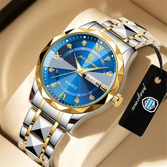 Man Watch High Quality Waterproof Chronograph Luminous Men's Wristwatch stainless steel Men Quartz Watches 2024 New Luxury Clock