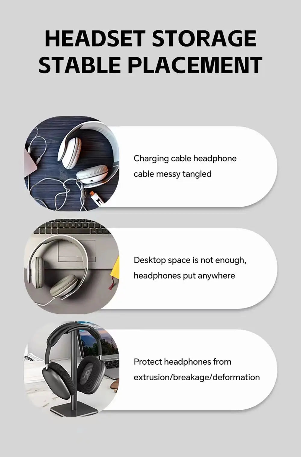 حامل سماعة رأس مكتبي من الألومنيوم، حامل سماعة رأس ألعاب عالمي من سبيكة معدنية، حامل سماعة رأس بلوتوث، حامل سماعة رأس، حامل عرض