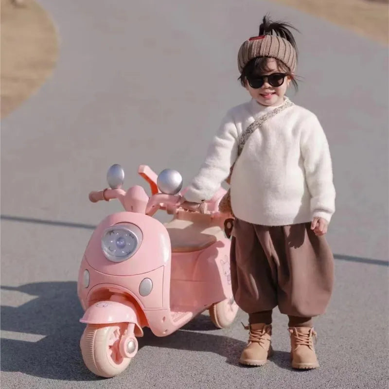 1-6 Years Old Children's Electric Motorcycle Outdoor Male And Female Children Tricycle Kids Classic Retro Three-wheeled Toy Car