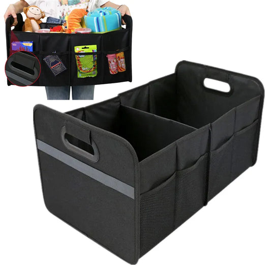 Car Trunk Storage Box Extra Large Collapsible Organizer With 3 Compartments Home Car Seat Organizer Car Accessories Interior