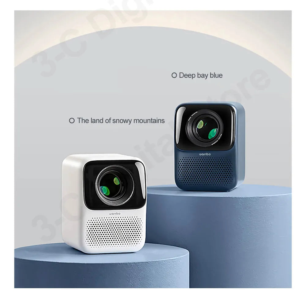 جهاز عرض ذكي محمول جديد من وانبو T2 Max لعام 2023، إصدار عالمي، بدقة عالية 1080 بكسل، 450 لومن، مع خاصية التركيز التلقائي بالذكاء الاصطناعي، وجهاز عرض مسرح منزلي محمول