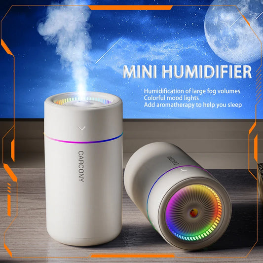 350ML USB Mini Air Humidifier Aroma Essential Oil Diffuser For Home Car Ultrasonic Mute Mist Maker Diffuser with LED Color Lamp