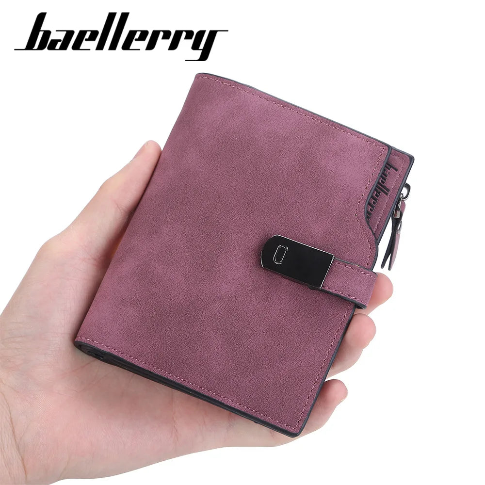 Baellerry Women Wallets Short Magnetic Buckle Top Quality Card Holder Female Purse Zipper Wallet For Women