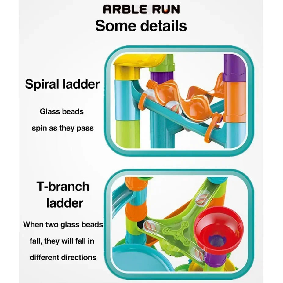 50/197 قطعة من ألعاب الأطفال التي يمكنك صنعها بنفسك، مسار سباق الرخام، مكعبات بناء، ألعاب متاهة ثلاثية الأبعاد، كرات متدحرجة، مسار جري، هدية